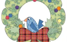 Free Christmas Applique Pattern Bird In A Wreath