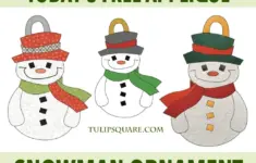 Free Christmas Applique Pattern Snowman Ornament