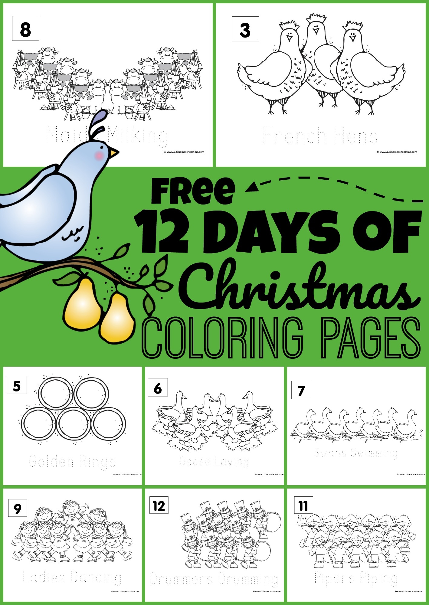 free printable 12 days of christmas images free printable 12 days of christmas images