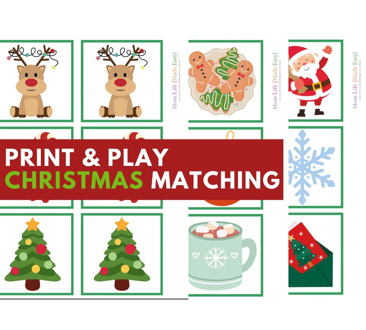 Free Christmas Printables Matching Game Free Christmas Printables Matching Game