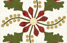 Free Christmas Quilt Pattern With Poinsettias And Applique