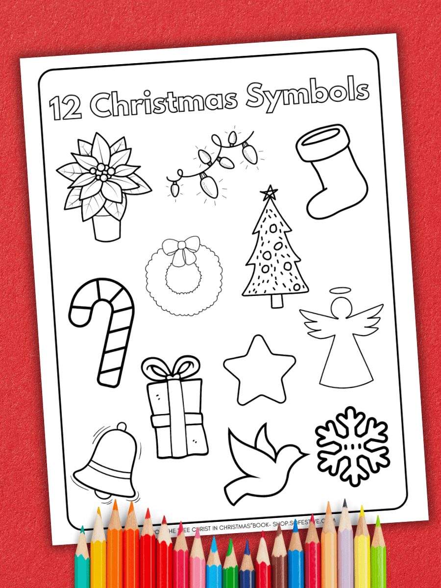 Free Christmas Symbols Coloring Page