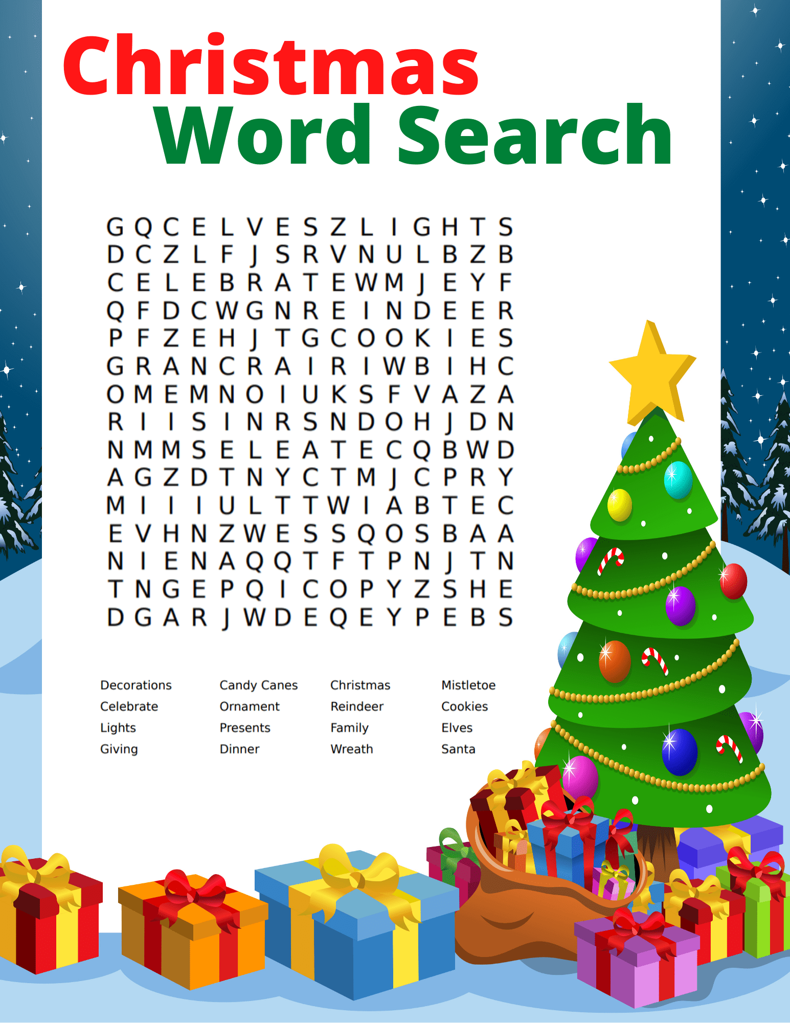 Free Christmas Word Search Printable For Kids And Adults Free Christmas Word Search Printable For Kids And Adults