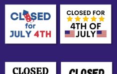 Free Closed 4th Of July Printable Sign