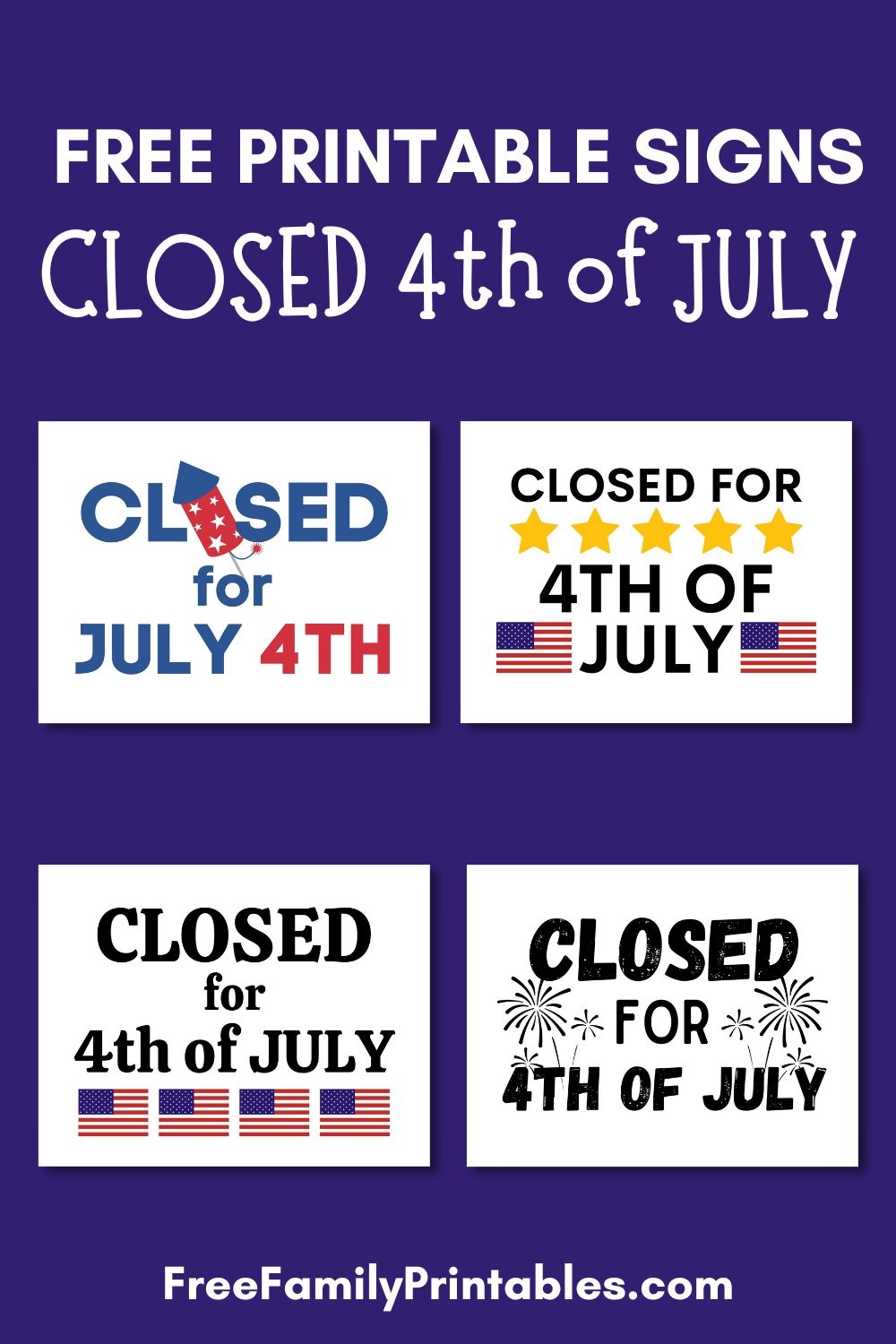 Free Closed 4th Of July Printable Sign Free Closed 4th Of July Printable Sign