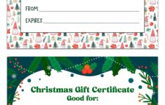 Free Customizable Printable Christmas Certificates For Gifts