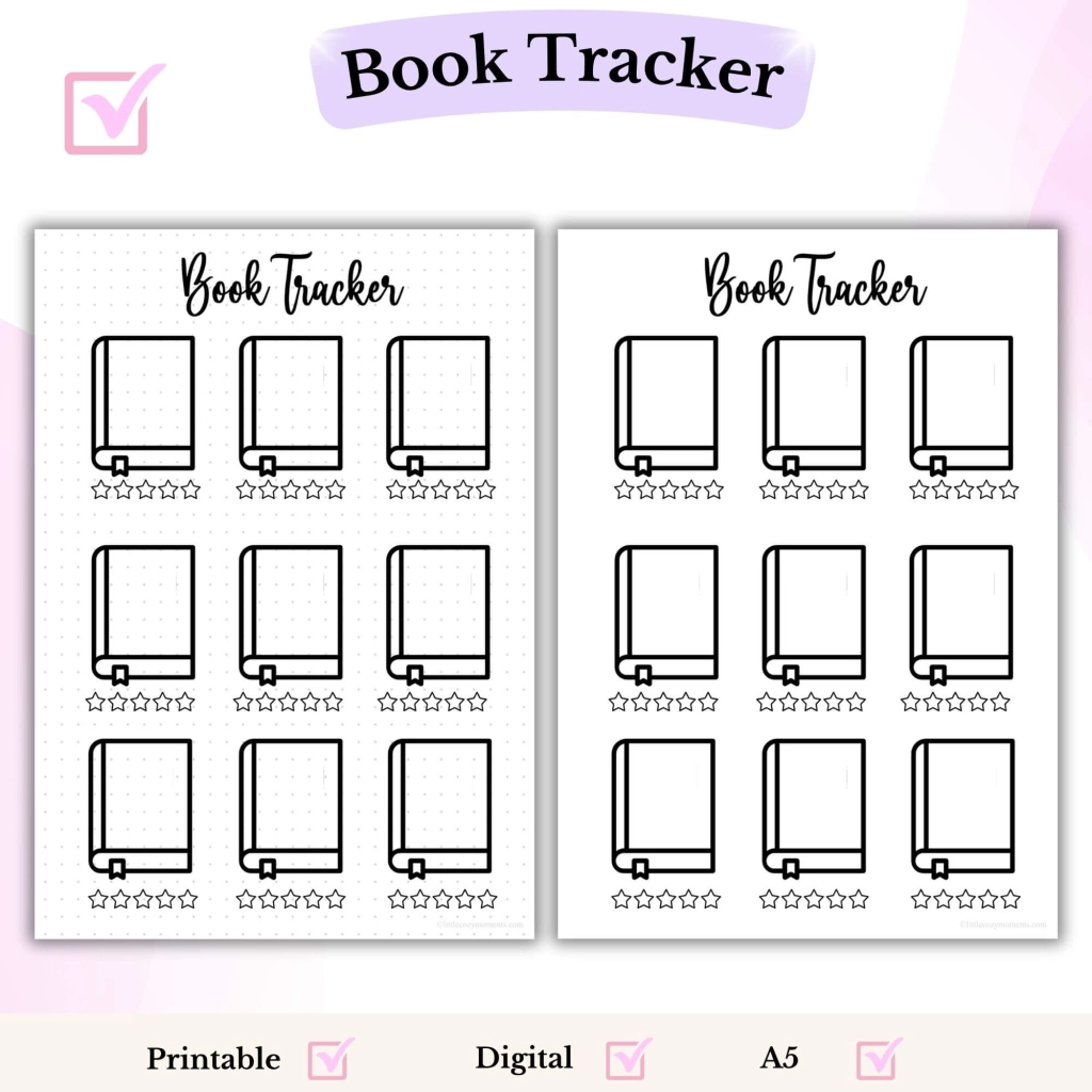 Free Cute Book Tracker Printable For Your Reading Journal