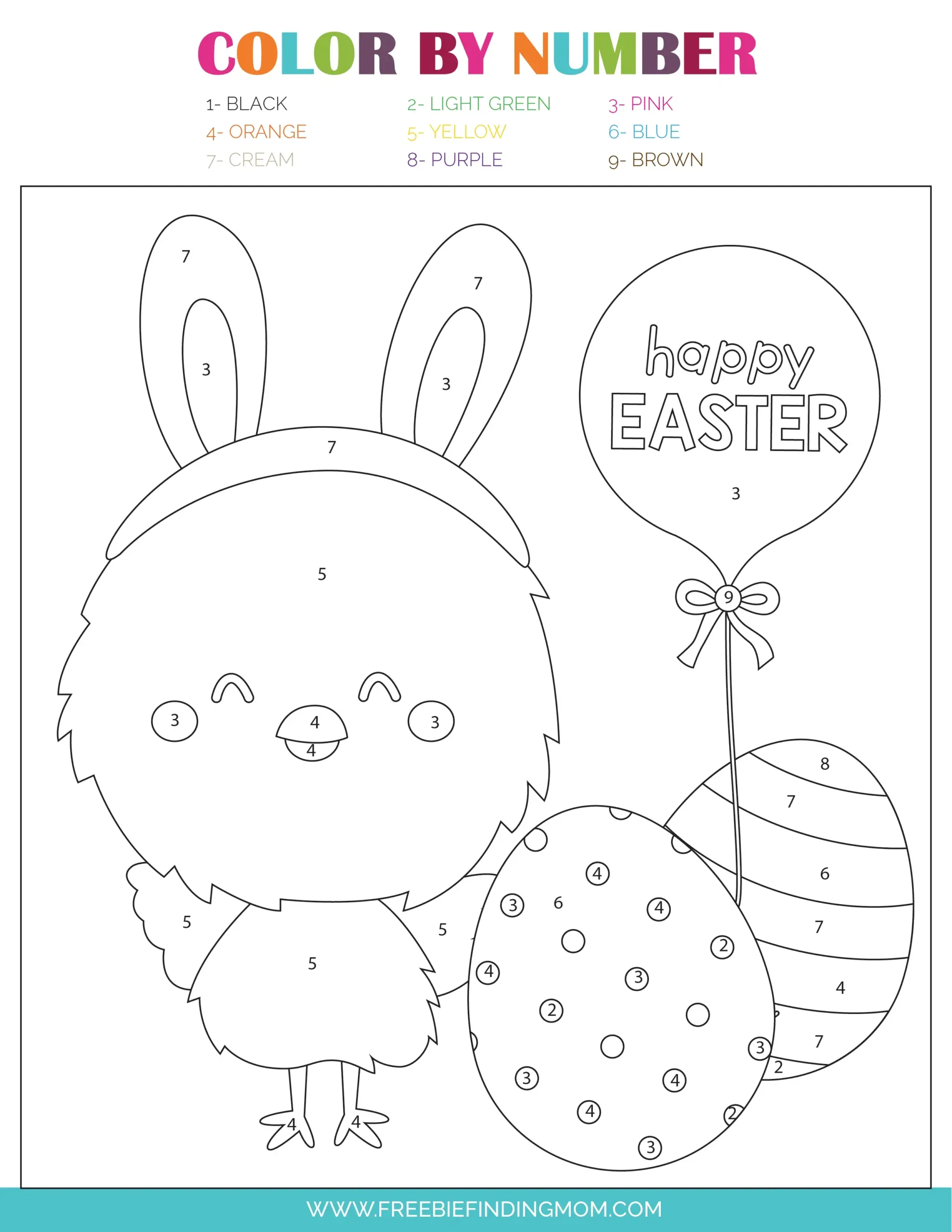 Free Easter Color By Number Printables