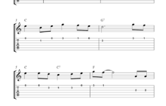 Free Easy Guitar Tab Sheet Music Red