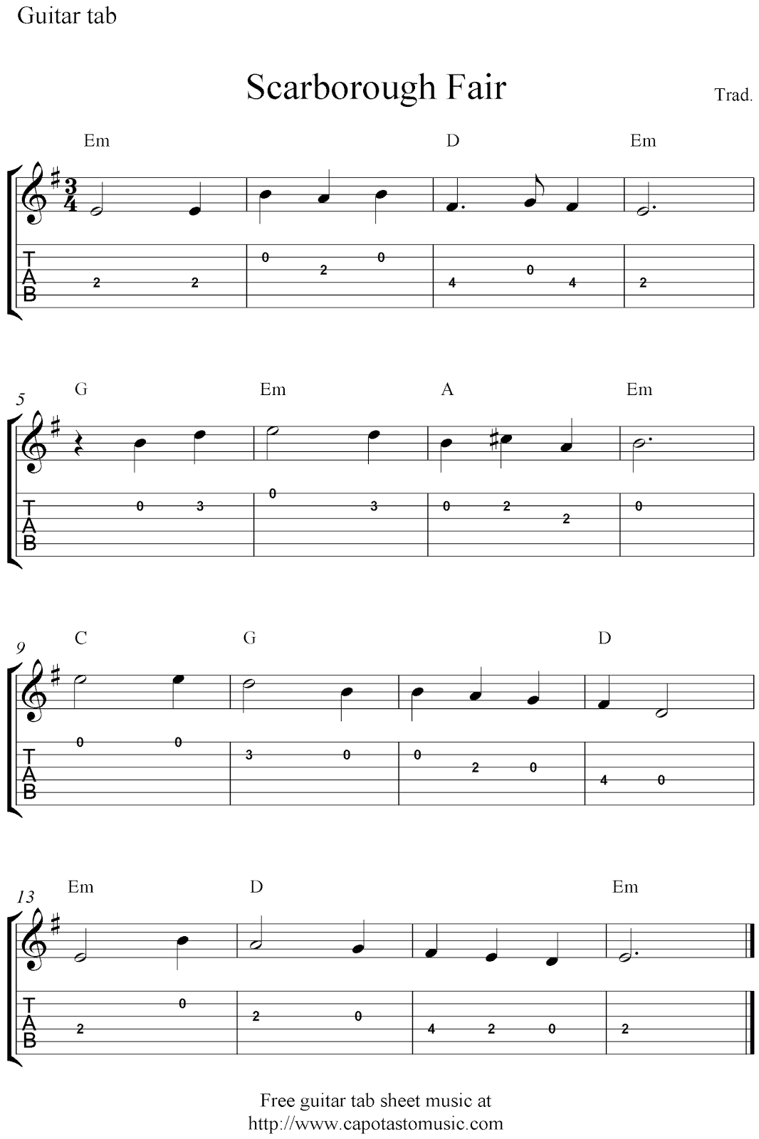 Free Easy Guitar Tabs Sheet Music Notes Free Easy Guitar Tabs Sheet Music Notes