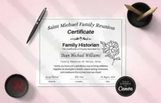 Free Family Reunion Awards Canva Certificate