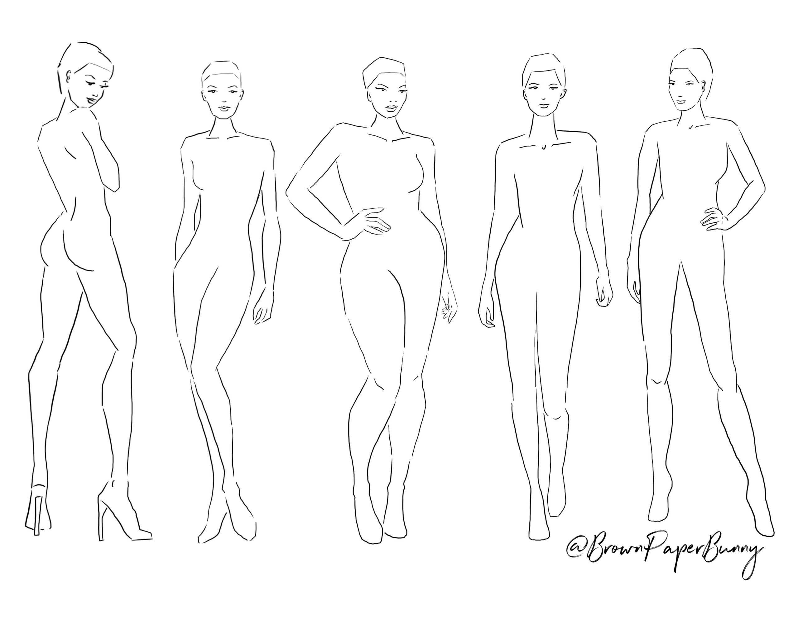 free fashion design croquis templates