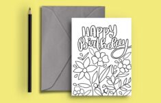 Free Foldable Printable Birthday Cards To Color