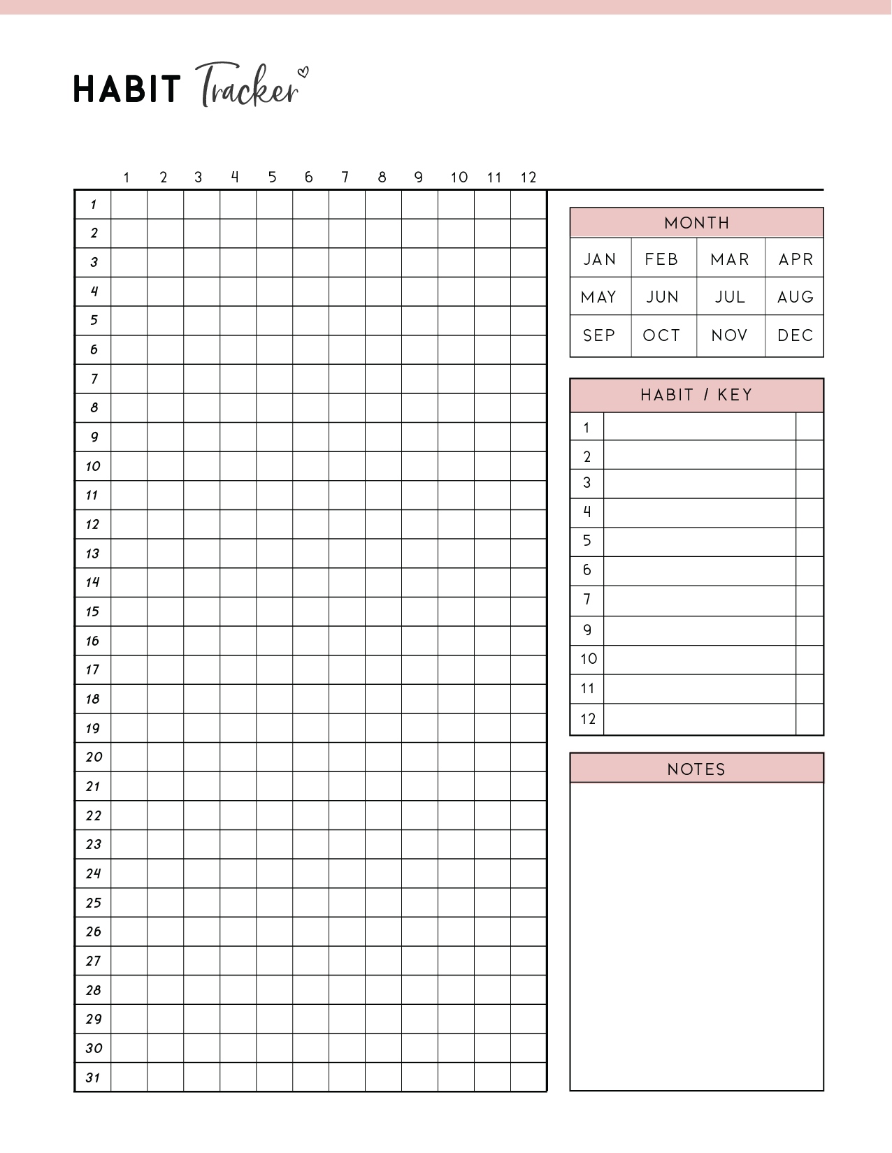 Free Habit Tracker Template