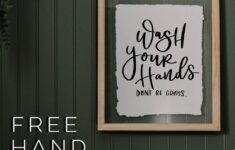 Free Hand Lettered Printable Bathroom Signs