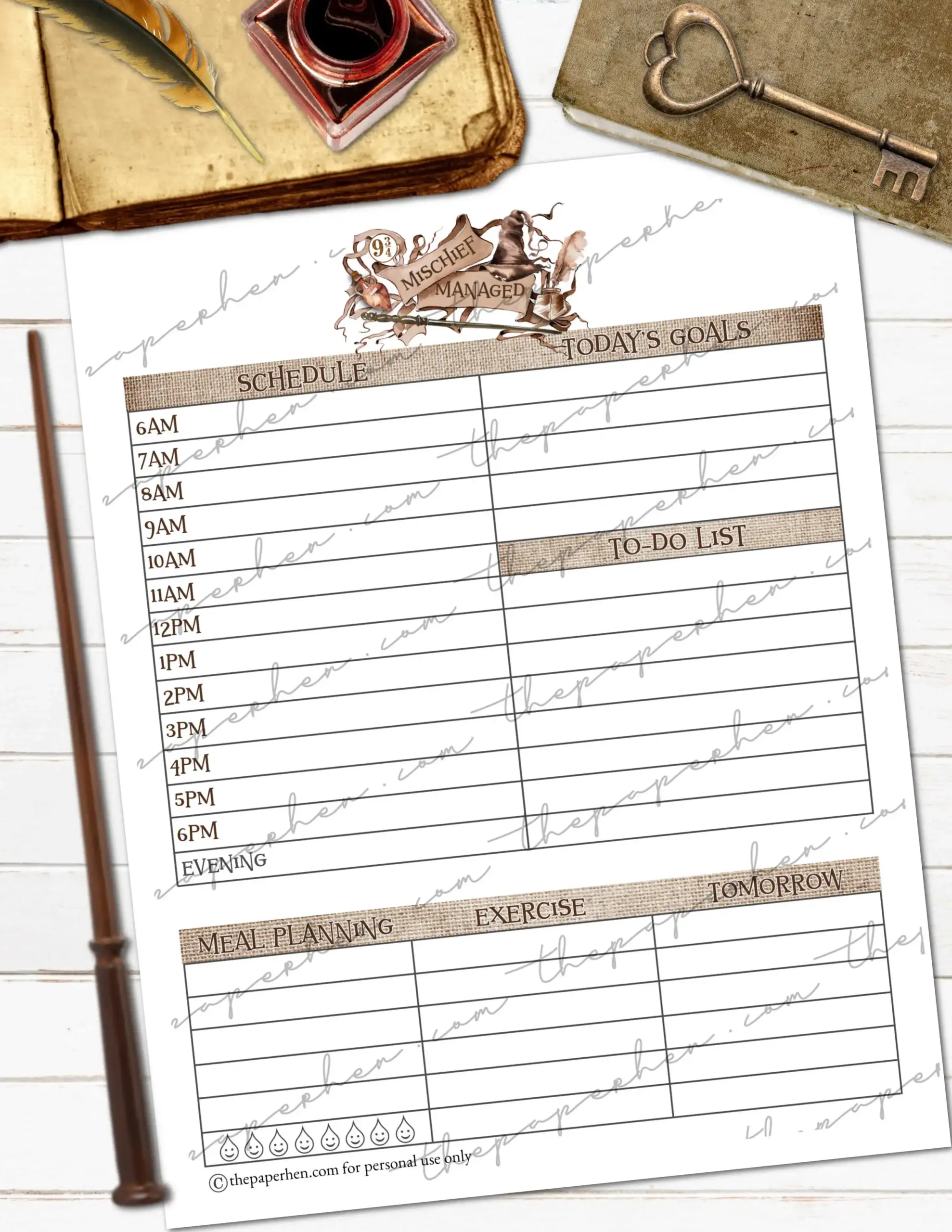 free harry potter planner printables