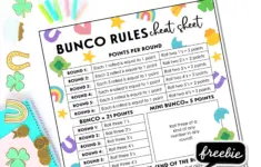 Free Lucky Theme Bunco Rule Sheets