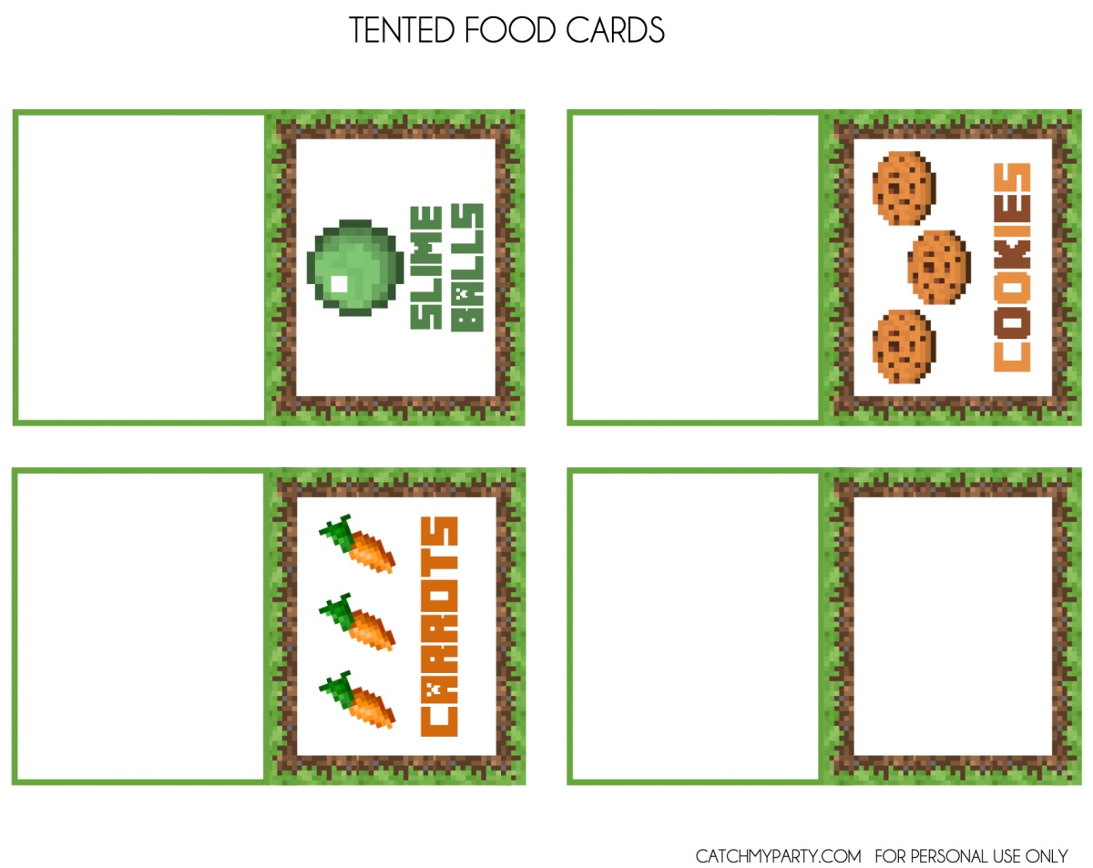 free printable minecraft cupcake toppers