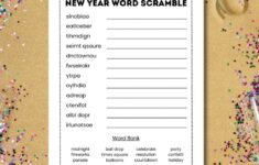 Free New Year Word Scramble Printable
