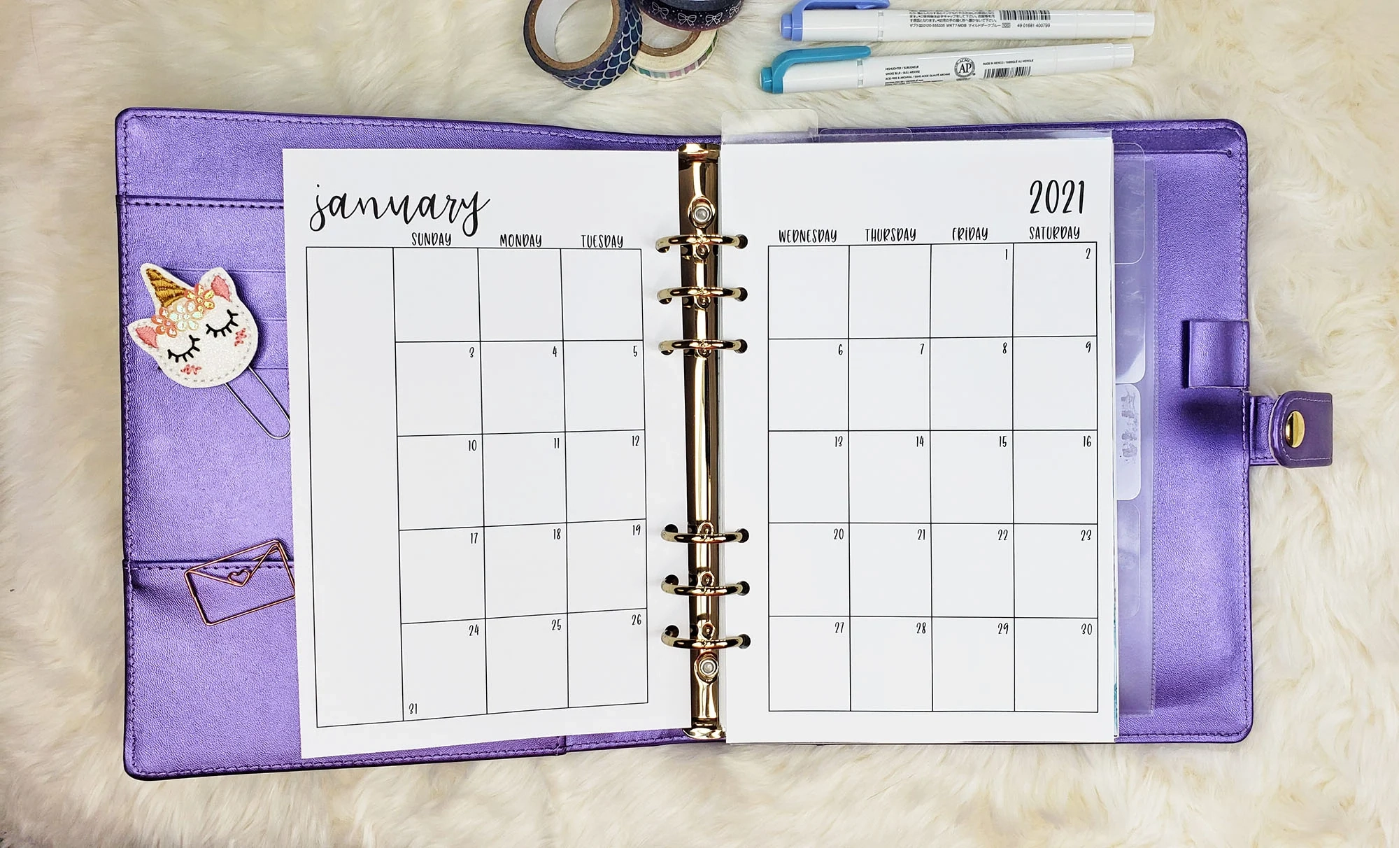 Free Printable A5 Monthly Planner Inserts For 2021