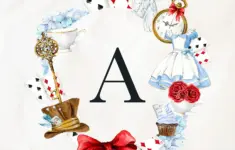 Free Printable Alice Wonderland Monograms