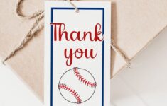 Free Printable Baseball Thank You Tags