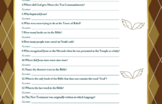 Free Printable Bible Trivia Quiz With Answer Key