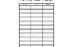Free Printable Bill Tracker
