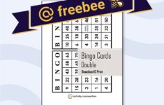 Free Printable Bingo Cards Double Card Design
