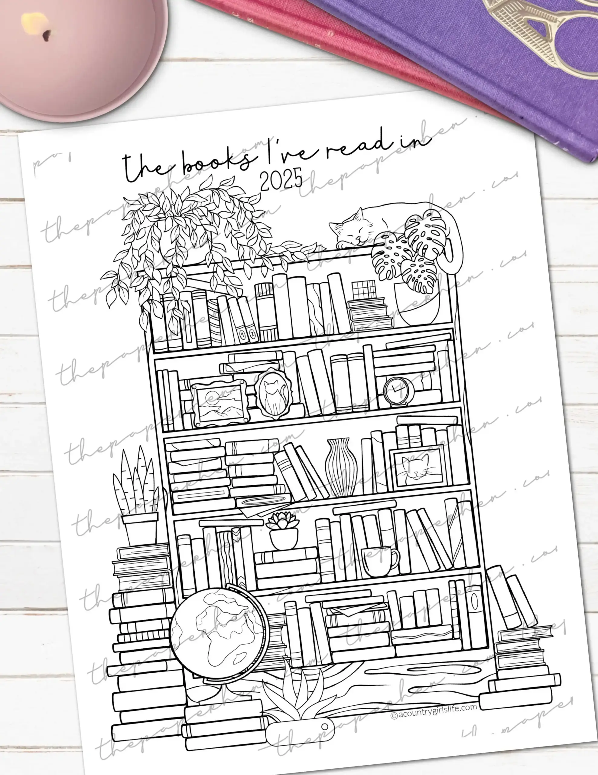 Free Printable Bookshelf Reading Log For Planners Bullet Journals
