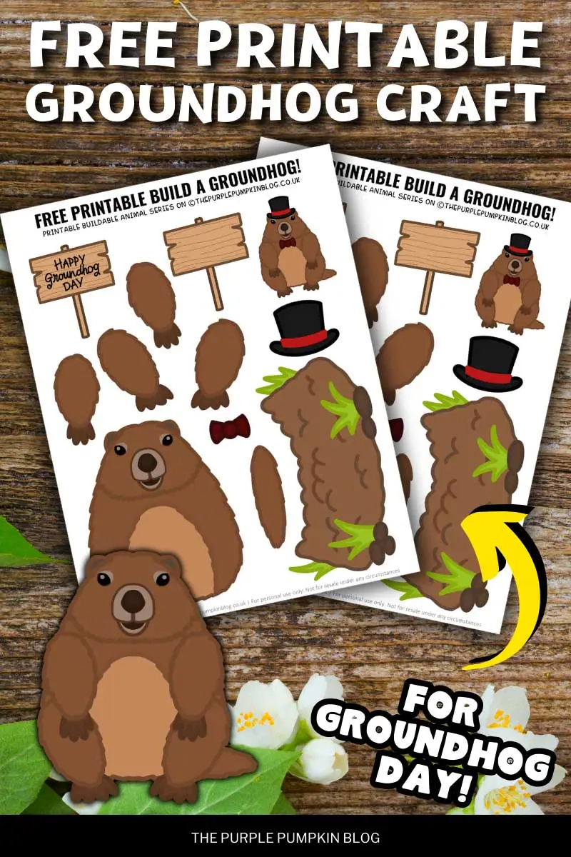 Free Printable Build A Groundhog Craft Template For Groundhog Day Punxsutawney Phil