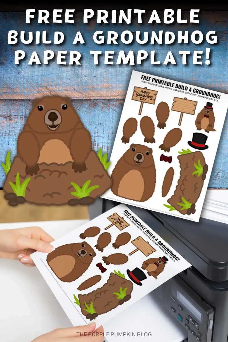 Free Printable Build A Groundhog Craft Template For Groundhog Day Punxsutawney Phil