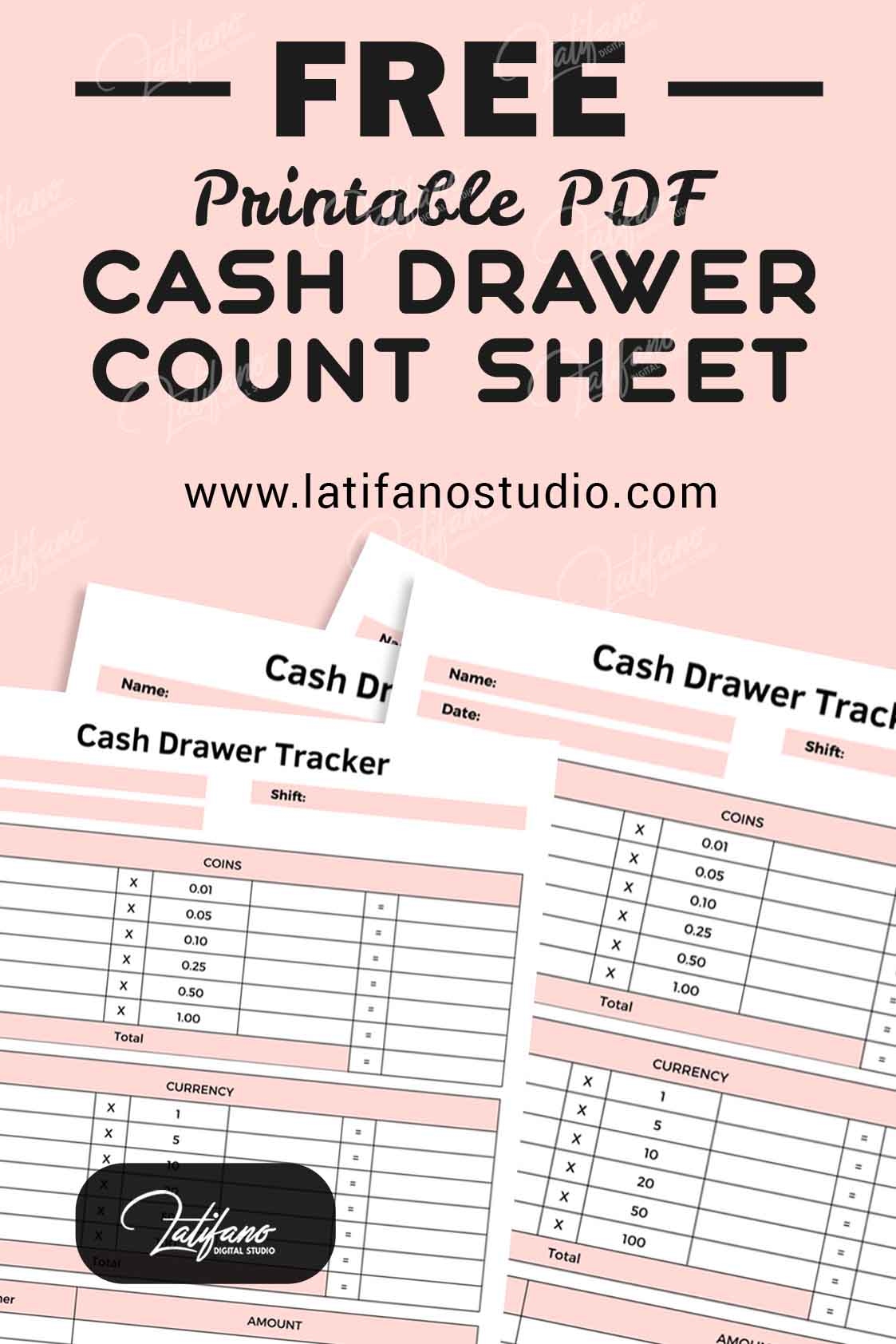 free cash up sheet template