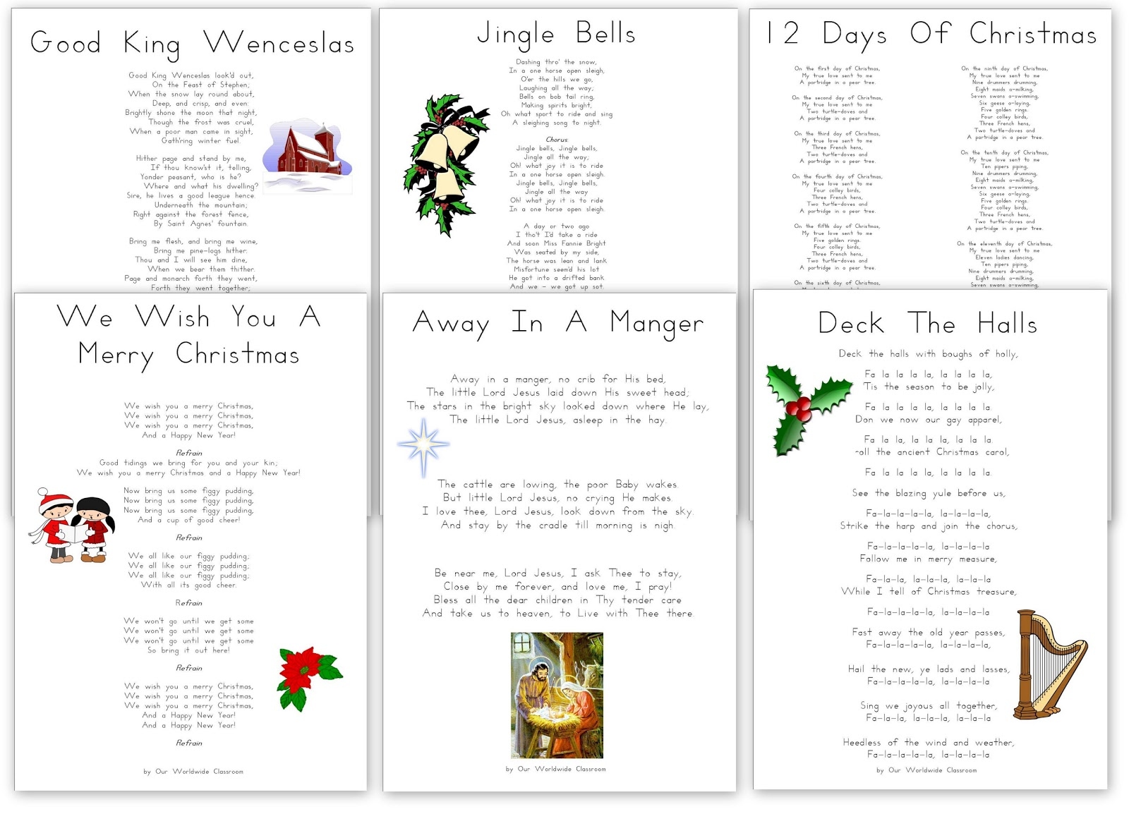 Free Printable Christmas Carols And