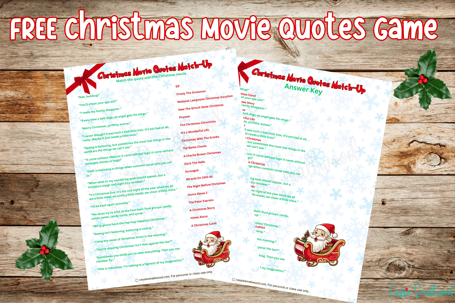 Free Printable Christmas Game Free Printable Christmas Game