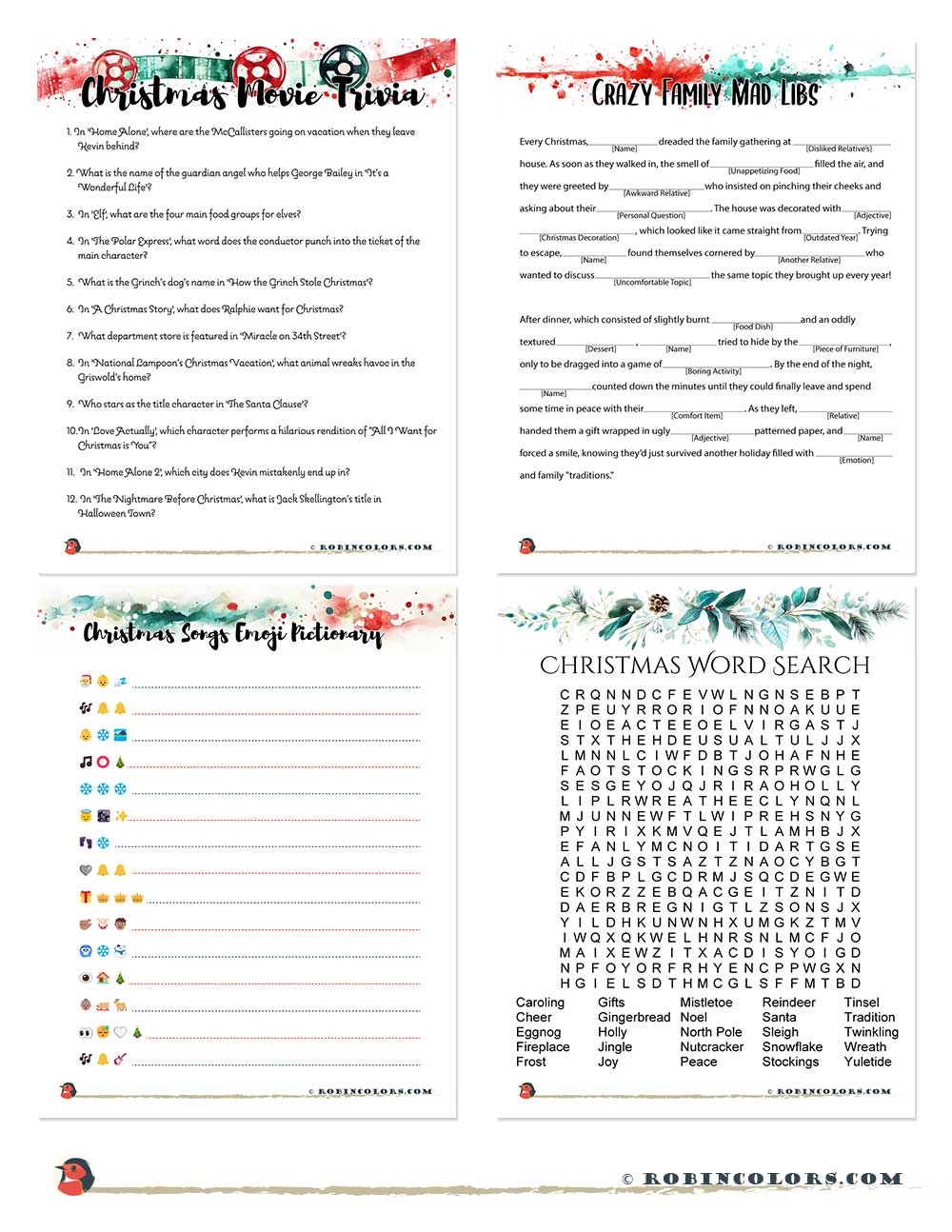 Free Printable Christmas Games For Adults Free Printable Christmas Games For Adults