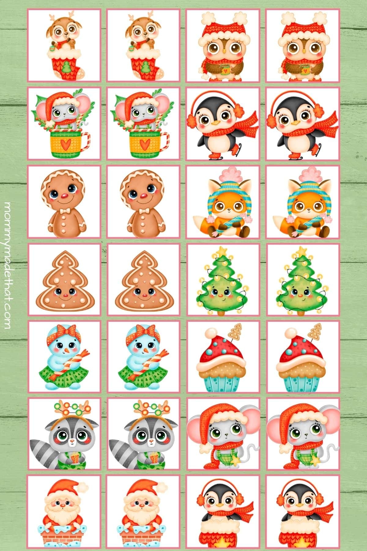 Free Printable Christmas Memory Game