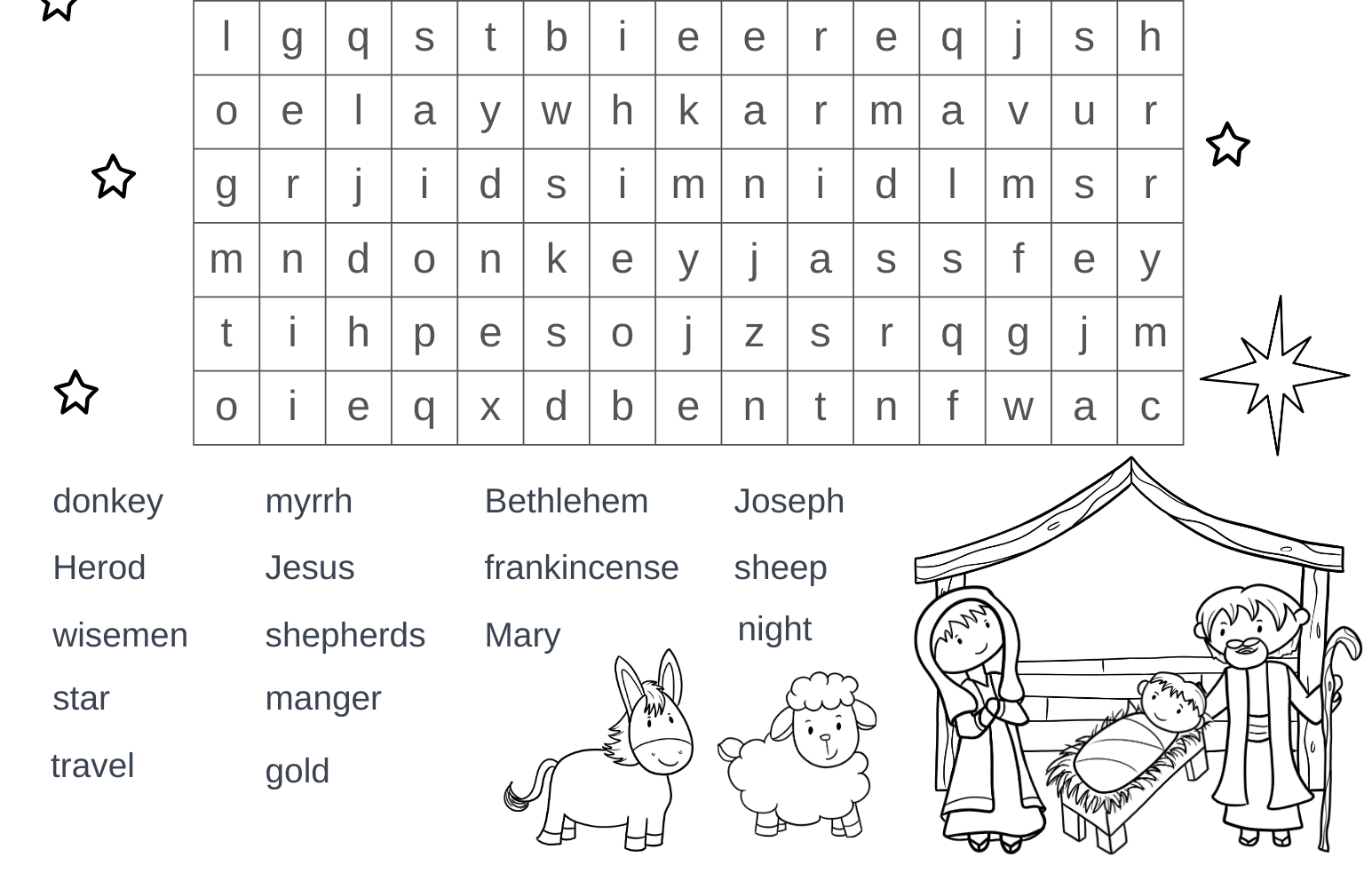 Free Printable Christmas Nativity Word Search Free Printable Christmas Nativity Word Search