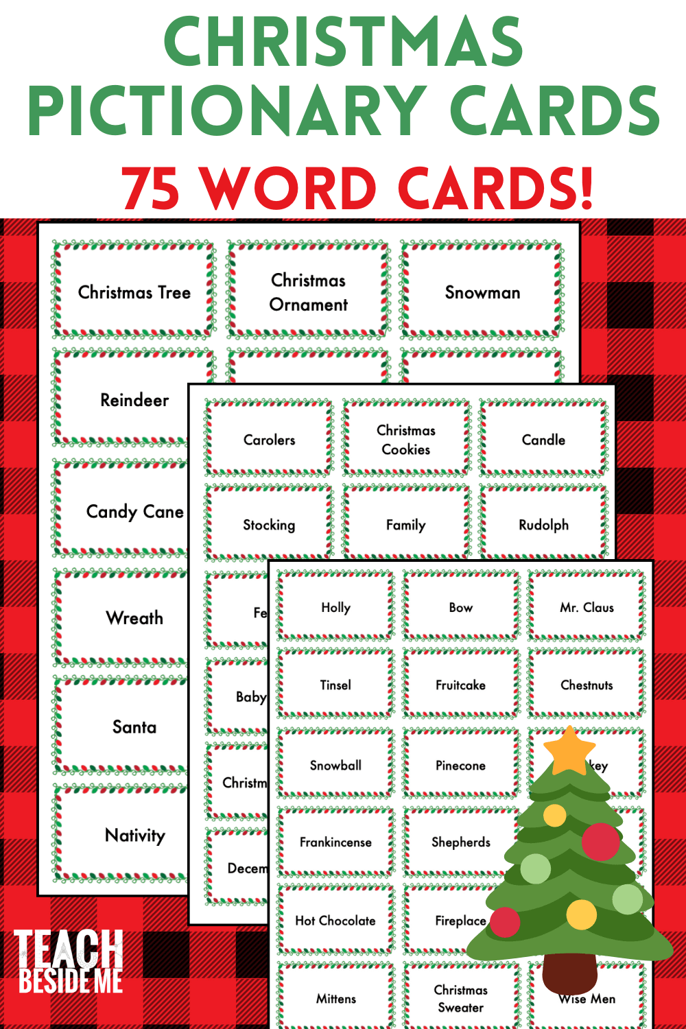 Free Printable Christmas Pictionary Game Cards