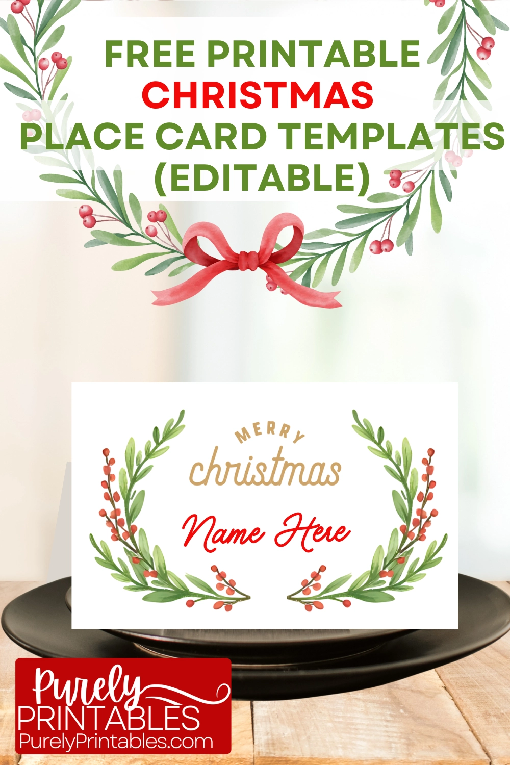 Free Printable Christmas Place Card Templates Free Printable Christmas Place Card Templates