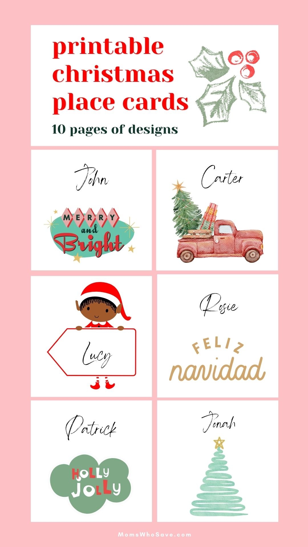 Free Printable Christmas Place Cards Free Printable Christmas Place Cards
