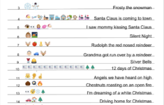 Free Printable Christmas Songs Emoji Pictionary Quiz