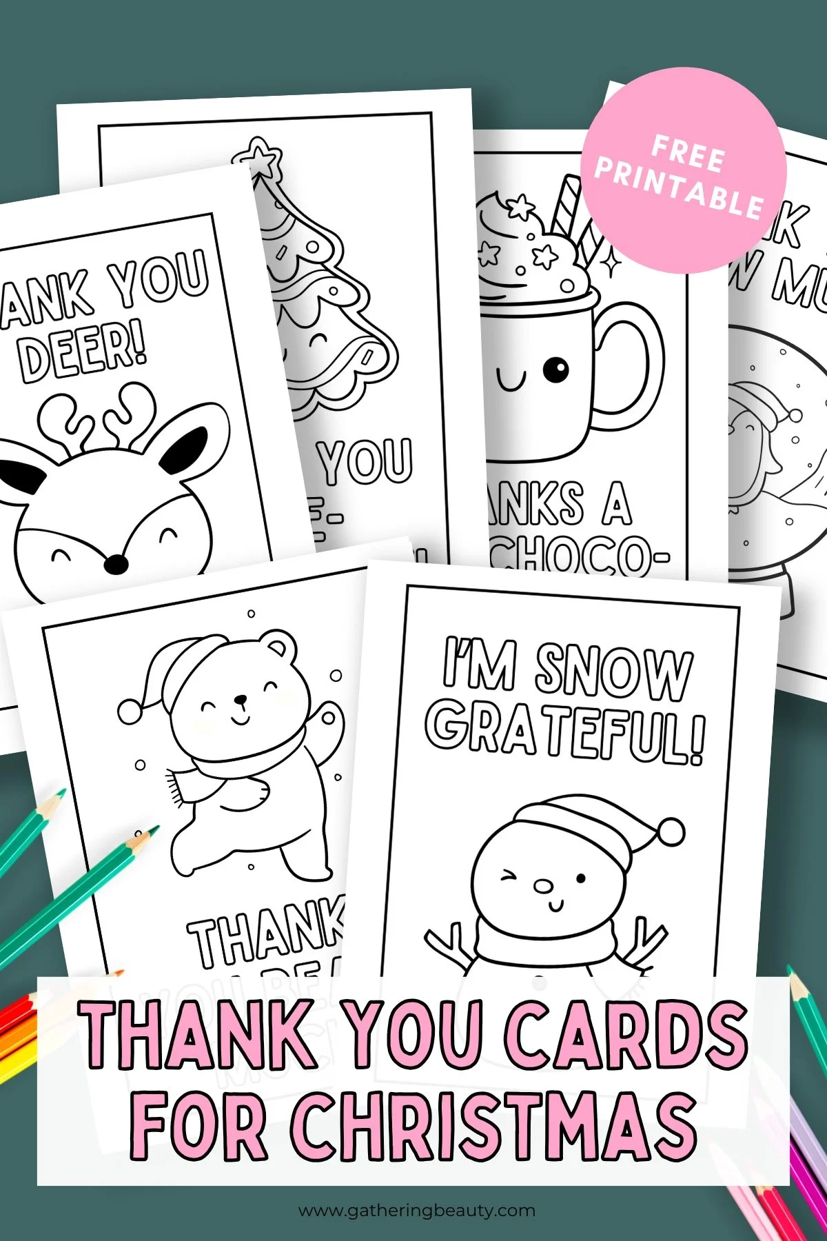Free Printable Christmas Thank You Cards Free Printable Christmas Thank You Cards