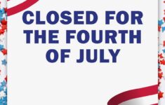 Free Printable Closed 4th Of July Sign Template