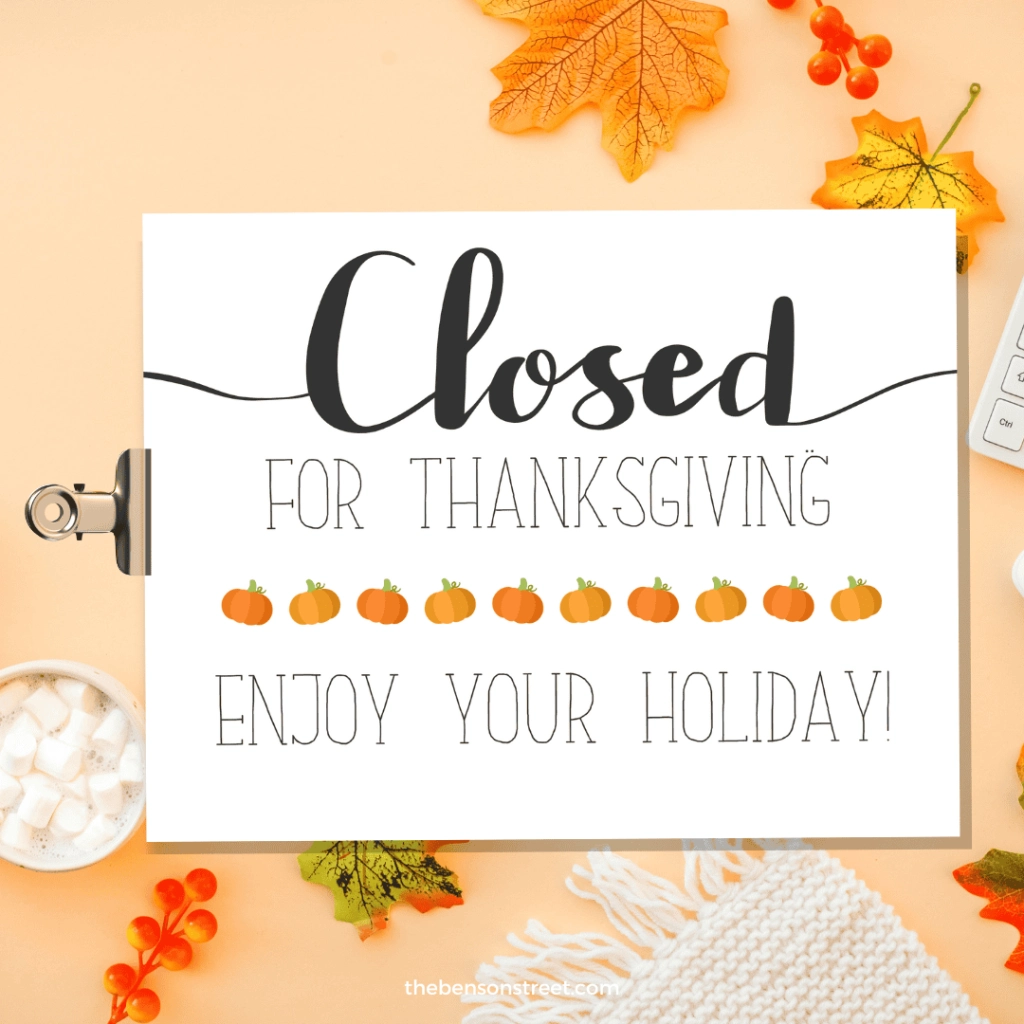 Free Printable Closed For Thanksgiving Signs Free Printable Closed For Thanksgiving Signs