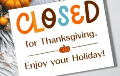 Free Printable Closed For Thanksgiving Signs