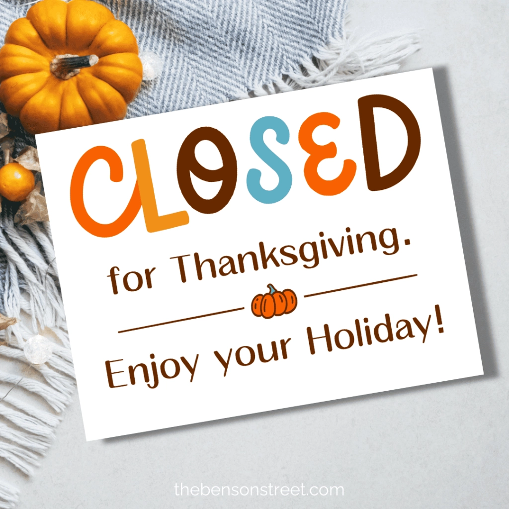 Free Printable Closed For Thanksgiving Signs Free Printable Closed For Thanksgiving Signs