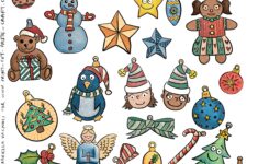 Free Printable Color Ornaments Cut And Paste Your Christmas Tree