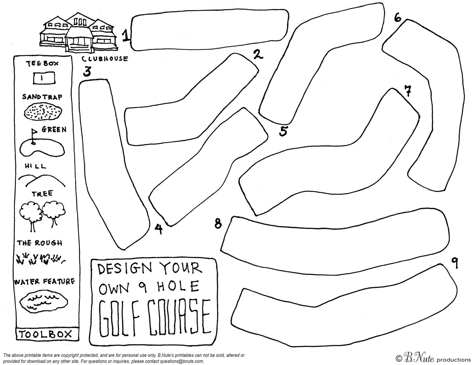 Free Printable Design Your Own 9 Hole Free Printable Design Your Own 9 Hole