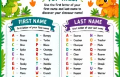 Free Printable Dinosaur Name Generator For Kids
